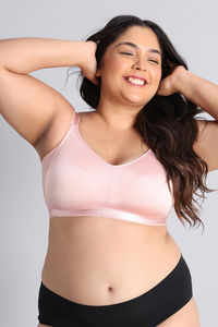 Zivame True Curv Single Layered Non Wired Full Coverage 360 Minimiser Bra - Silver Pink — thumbnail 2